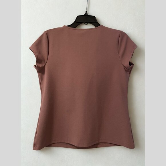 Liz Claiborne Dusty Rose Short Sleeve Work Top Size PM - Picture 2 of 3